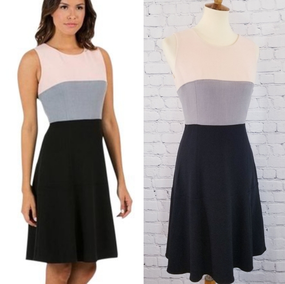 Calvin Klein Dresses & Skirts - Calvin Klein Fit and Flare Colorblock Dress, 4